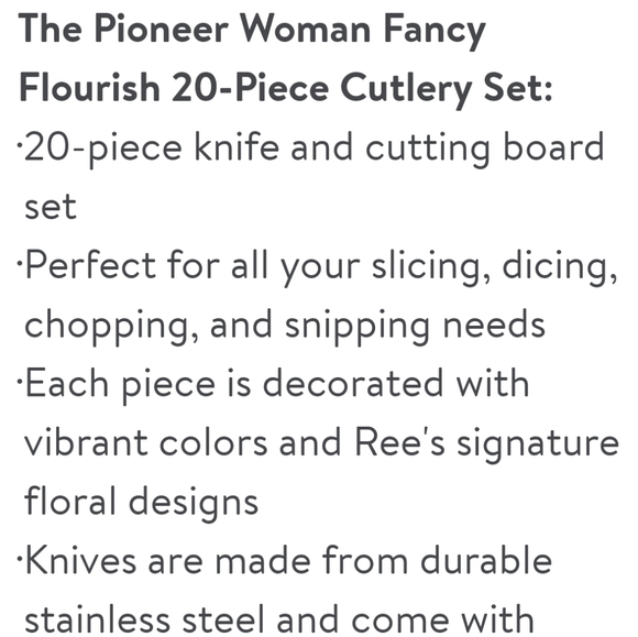 New Pioneer Woman Fancy Flourish Cultery Set - Picture 5 of 7